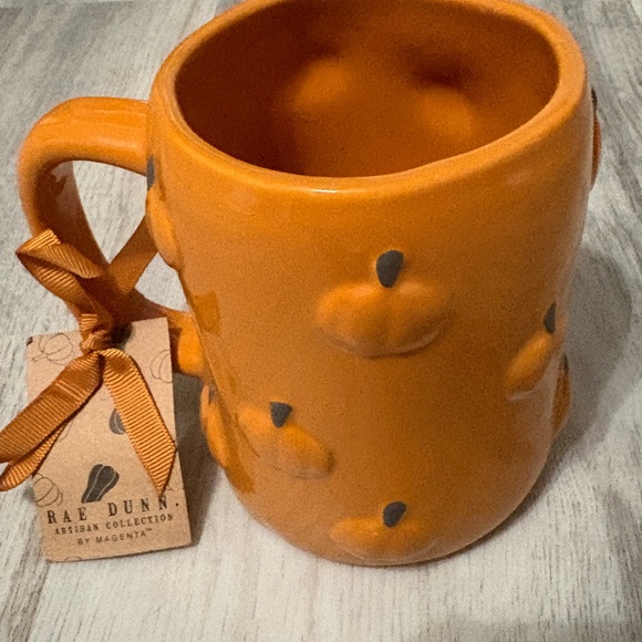 PUMPKIN SPICE Orange Embossed Mug Pumpkin Texture Fall Coffee Cup Rae Dunn - Picture 5 of 5